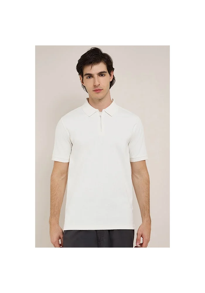 R&b Textured Polo T-Shirt with Short Sleeves