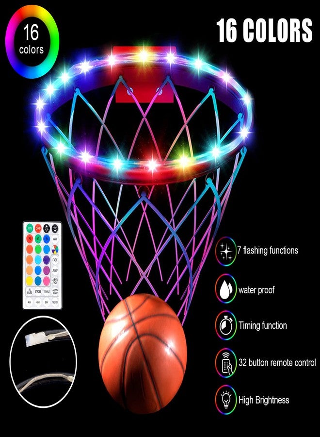 Green Bean LED Basketball Hoop Light Rim and Backboard, Remote Control Basketball Rim Light with 16 Colors 7 Flashing Mode for Playing Basketball in The Dark (Rim and Backboard not Included) - Image 4