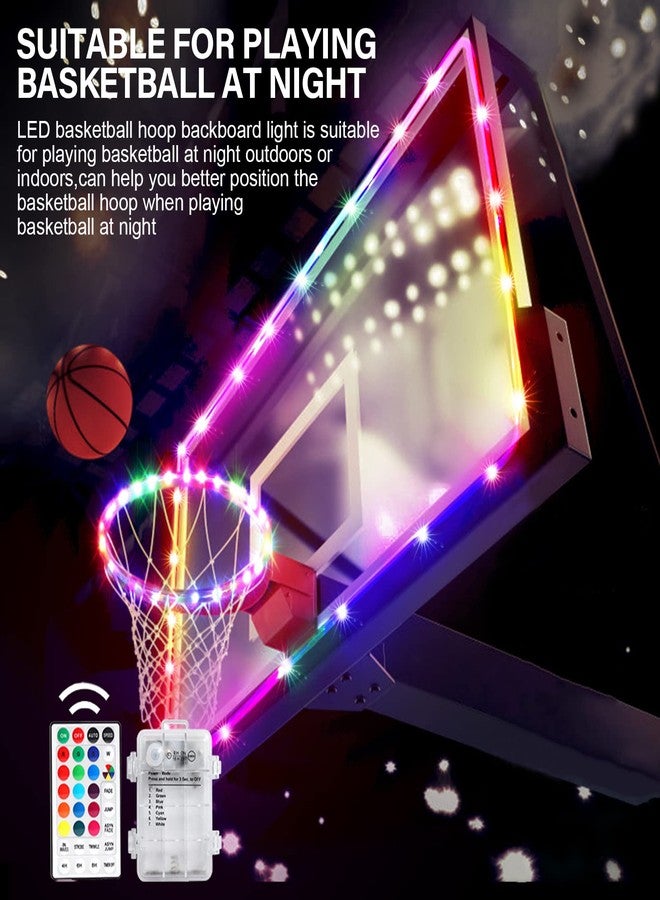 Green Bean LED Basketball Hoop Light Rim and Backboard, Remote Control Basketball Rim Light with 16 Colors 7 Flashing Mode for Playing Basketball in The Dark (Rim and Backboard not Included) - Image 3