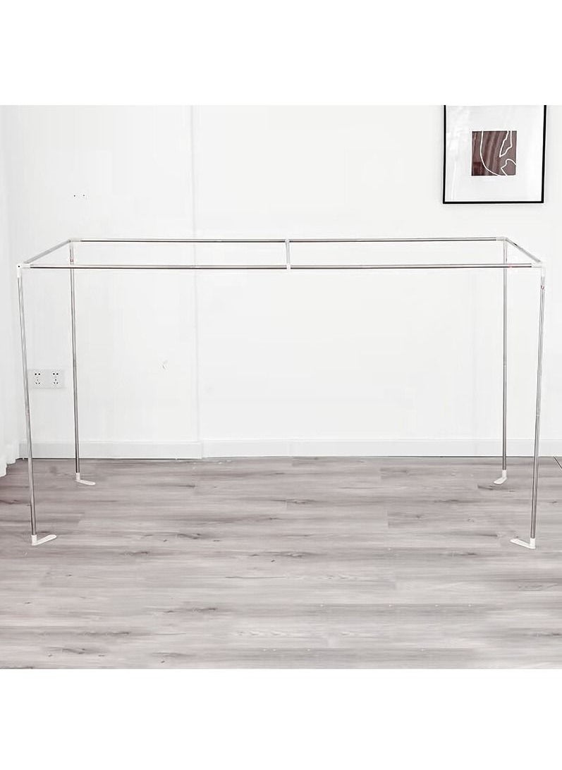 GOLDEN MILLION - Canopy Bed Curtains Frame Post Poles Single Size Stainless Steel 4 Corner Bracket Fit for Metal Bed Wood Bed - Image 1