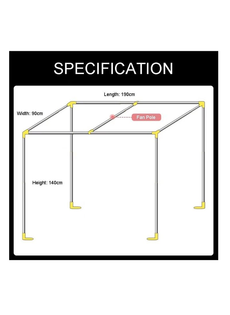 GOLDEN MILLION - Canopy Bed Curtains Frame Post Poles Single Size Stainless Steel 4 Corner Bracket Fit for Metal Bed Wood Bed - Image 1