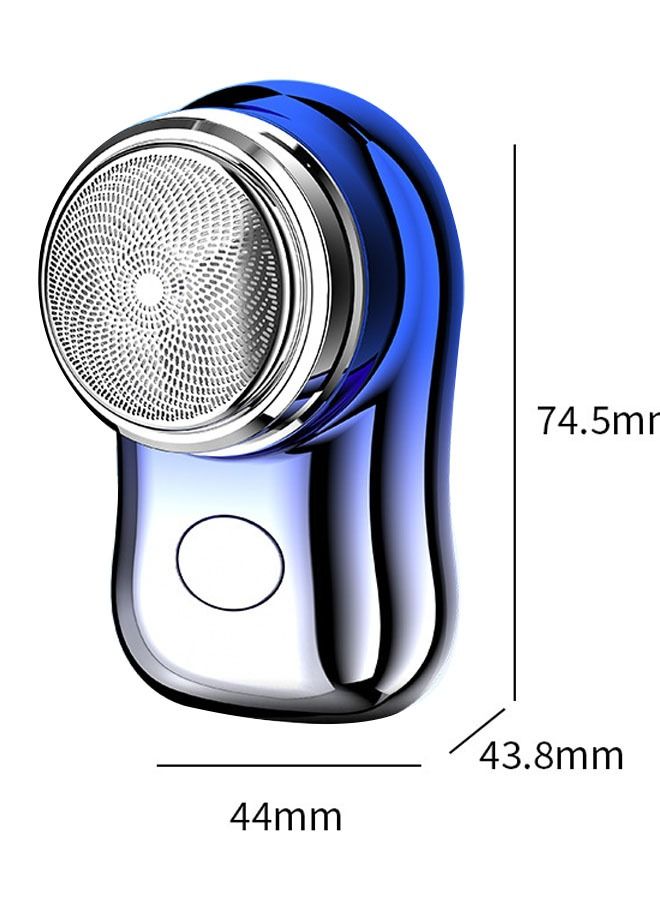 Generic New Mini Shaver Mini Brushless Electric Shaver Portable Men's Household Mini Beard Razor Super Long Endurance Automatic Shaver Upgrade Portable Shaver USB(Blue/Silver)  - Image 3