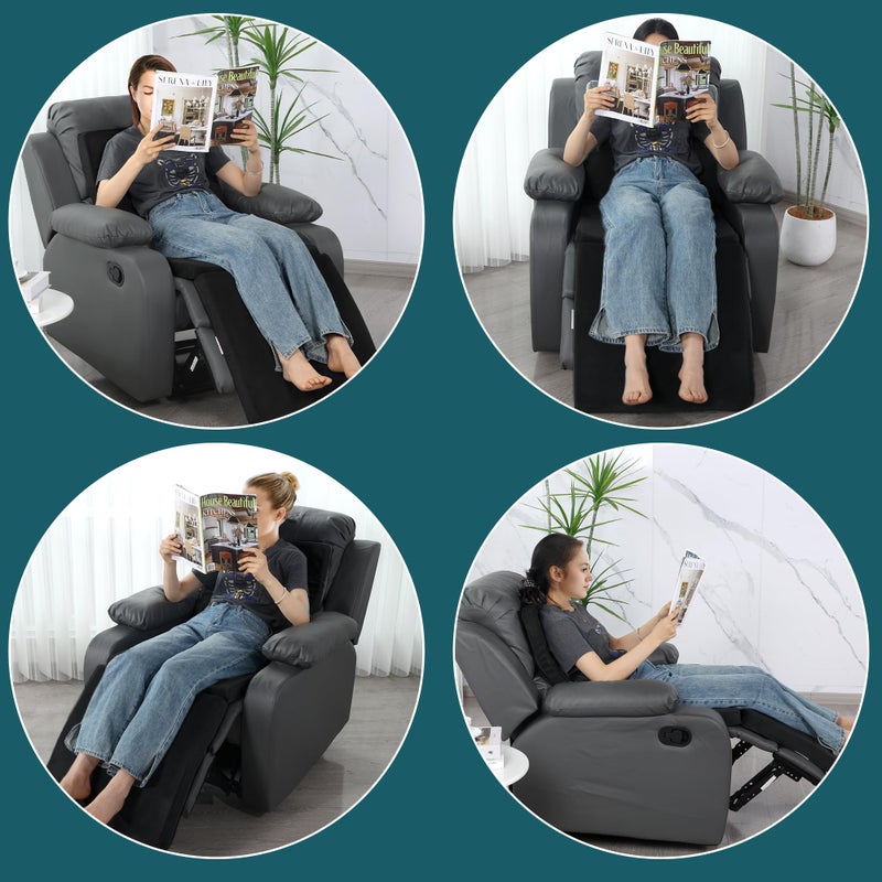 HOMBYS 3-in-1 Recliner Seat Cushion with Lumbar Support Pillow & Footrest, Multi-Functional Adjustable Height 2" to 6" for You to Choose, Non-Slip Foam Chair Cushion for Elderly, Black - Image 5