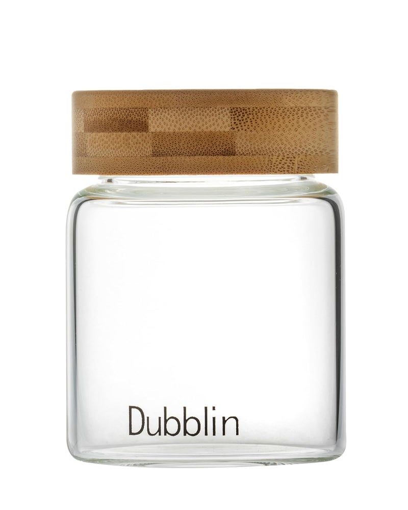 DUBBLIN Borosilicate Glass Jar with Airtight Wooden Lid, 200ml Transparent Kitchen Storage Container, 1 Piece, For Storing and Preserving Tea, Coffee, Snacks | Multipurpose Container for Kitchen - Image 1