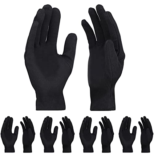 ENPOINT 5 Pairs Large Archival Photo Gloves, Black Work Gloves For Handling Art Working Photography Men & Womens Cloth Gloves Liners Bulk for Handling Jewelry, Film, Photo, Coin Metal Inspection - Image 1