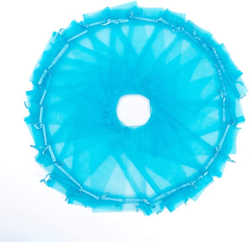 DMS RETAIL DMS RETAIL Plain Net Tissue Transaprent Organza BagsOrganza Return Gift BagsDrawstring Pouches For Wedding 7X9 CMS Pack Of 80 Pcs SKYBLUE - Image 3