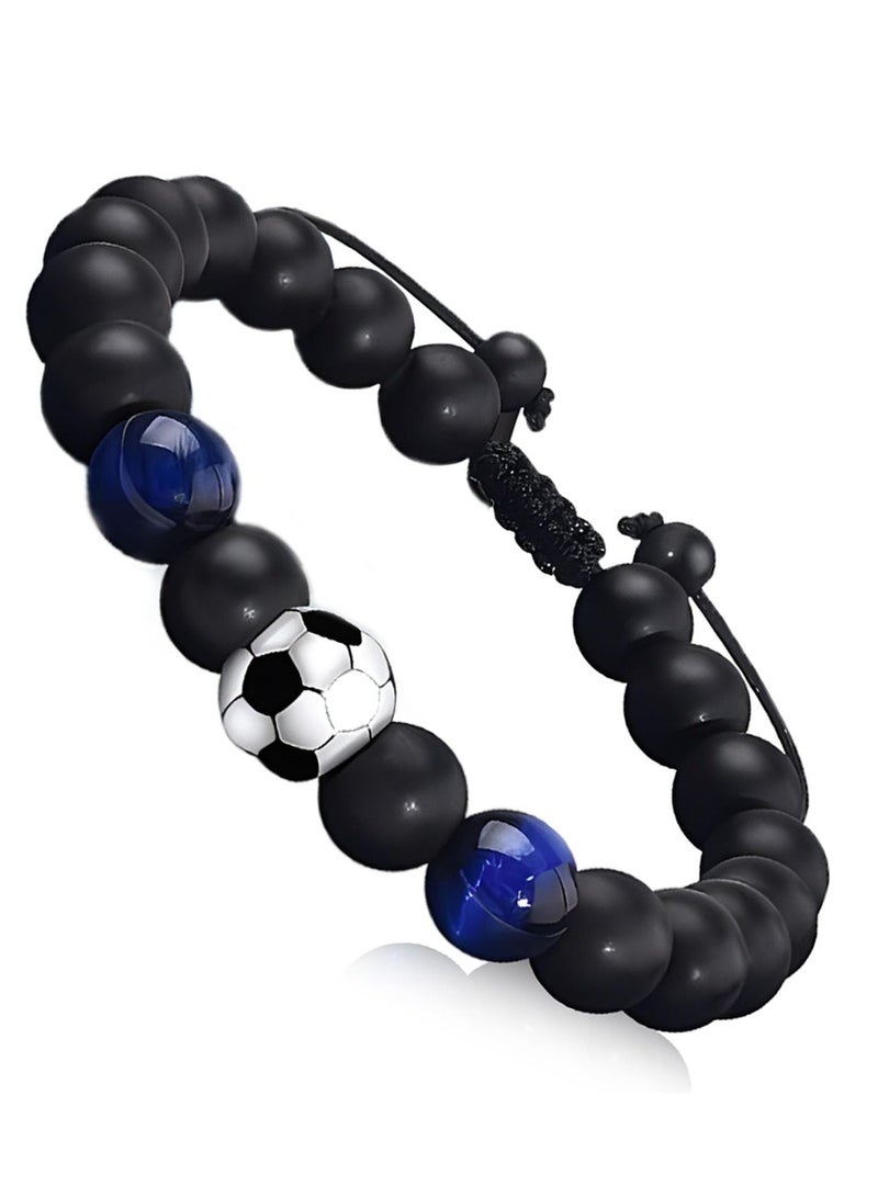 سانموجيد سوار الصداقة لكرة القدم القابل للتعديل مع سيليكون صديق للبيئة | مقاس واحد يناسب الجميع (5.5-10 بوصة) | مثالي للأطفال والمشجعين تدريب/إهداء - Image 1