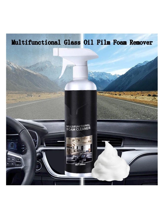 Generic Multifunctional Glass Oil Film Foam Remover, 2 PCS Glass Oil Film Remover for Car with Sponge Towel, Car Glass Oil Film Cleaner, Glass Oil Film Stain Removal Cleaner, Oil Film Remover for Car Window  - Image 2