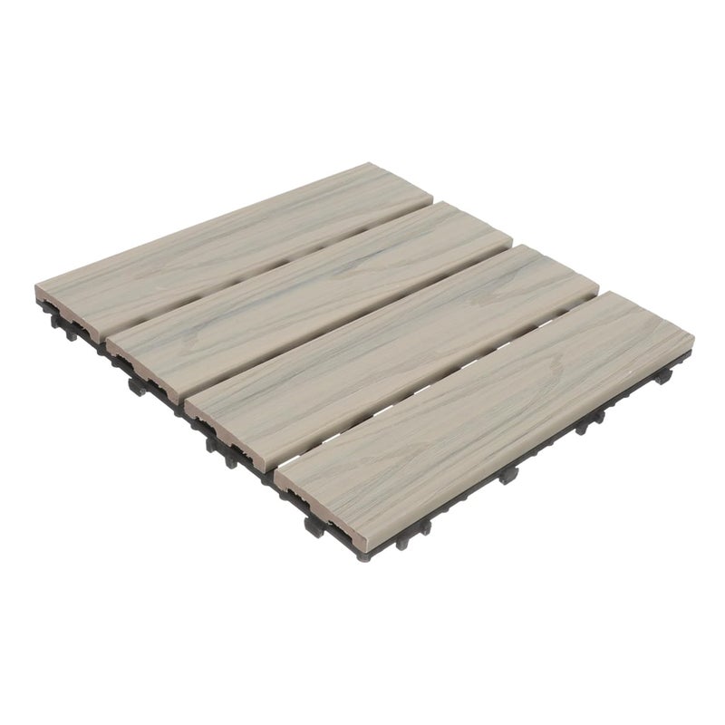 VILLCASE Moisture-Resistant Wood-Plastic Garden Flooring Splicing Floor for Patios Balconies and Bathrooms Outdoor Decor Wood Color - Image 1