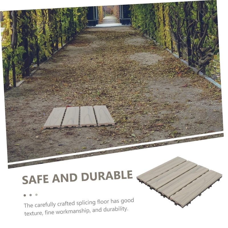 VILLCASE Moisture-Resistant Wood-Plastic Garden Flooring Splicing Floor for Patios Balconies and Bathrooms Outdoor Decor Wood Color - Image 5