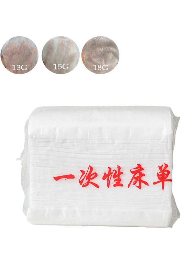 إسكدنيا ملاءة سرير للاستخدام مرة واحدة خاصة بصالونات التجميل سميكة غير مقاومة للماء والزيت سرير تدليك بدون ثقب قماش غير منسوج قابل للتنفس 100 - اللون: أبيض 13 جرام 100 70*173 سم - Image 5