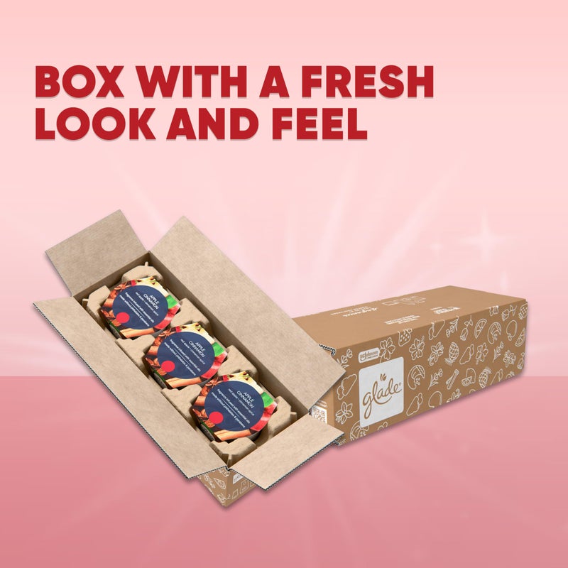 Glade 3-Wick Scented Candle Jar, Apple Cinnamon, Air Freshener Infused with Essential Oils, 6.8 Oz, 3 Count - Image 2