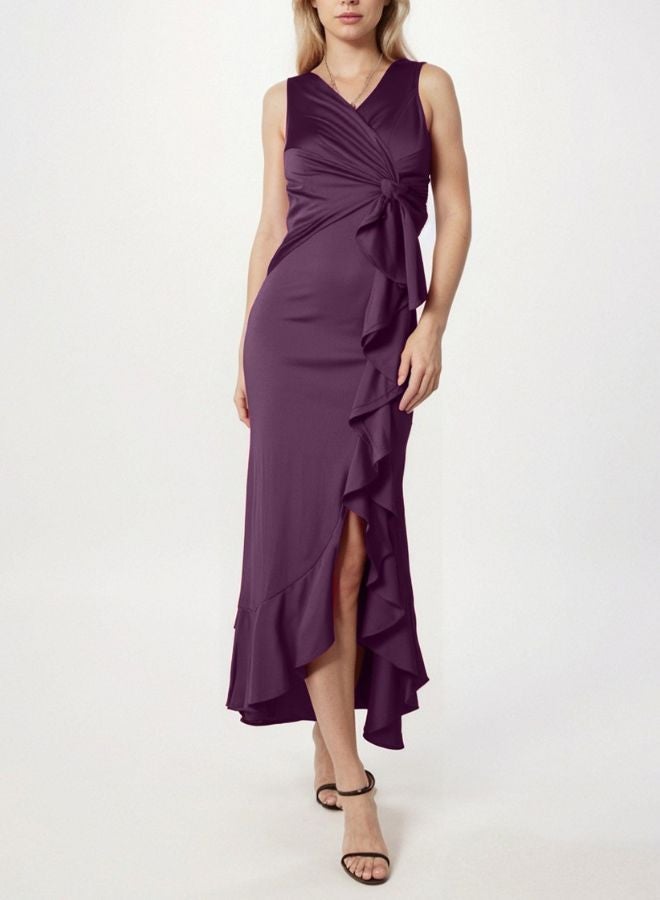 Tepveisoy Fashion Women's Dresses Evening Gowns Twisted Ruffled Fishtail Bridesmaid Dress Long Skirt  - Image 1