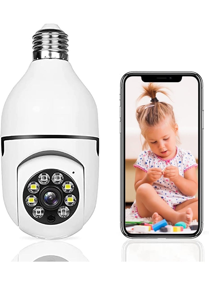 كاميرا ذكية E27 - كاميرا أمان سهلة التركيب مزودة بصوت ثنائي الاتجاه ورؤية ليلية - Image 1