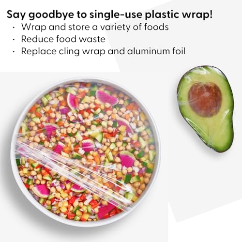 WP W&P Reusable Silicone Stretch Wrap, 1 Box with 3 Wraps (7x8, 10x11, 13x14), Oven, Dishwasher, Microwave & Freezer Safe, BPA Free - Image 2