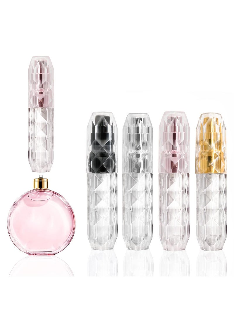 Sweet seven 4 Pack 5ML Mini Perfume Atomizers - Refillable Travel Size Sprayers for Women and Men, Convenient Pocket, Handbag, or Purse Dispenser - Image 1