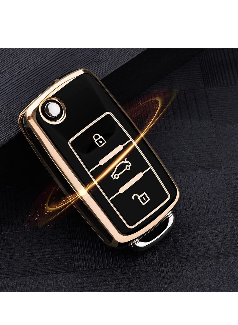 Y&D Key Fob Cover for VW Cover Premium Soft TPU 360 Degree Full Protection Volkswagen Jetta Beetle Tiguan Passat Golf MK6 Polo 3 Buttons - Image 5