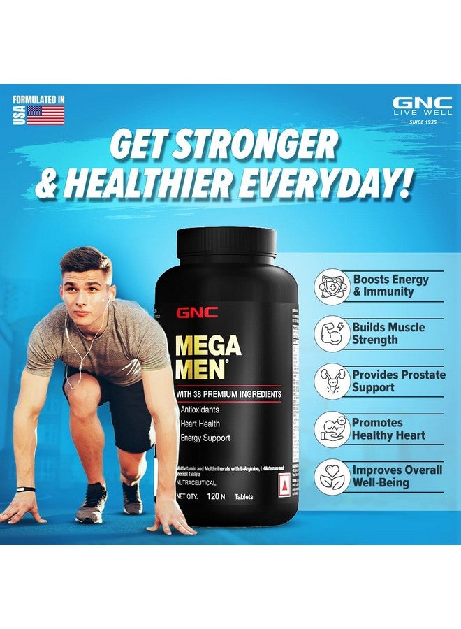 GNC Mega Men Multivitamin for Men | 120 Tablets | 38 Premium Ingredients | Strengthens Immune System | Promotes Prostate & Eye Care | Boosts Focus | Improves Overall Health | Formulated In USA - Image 2