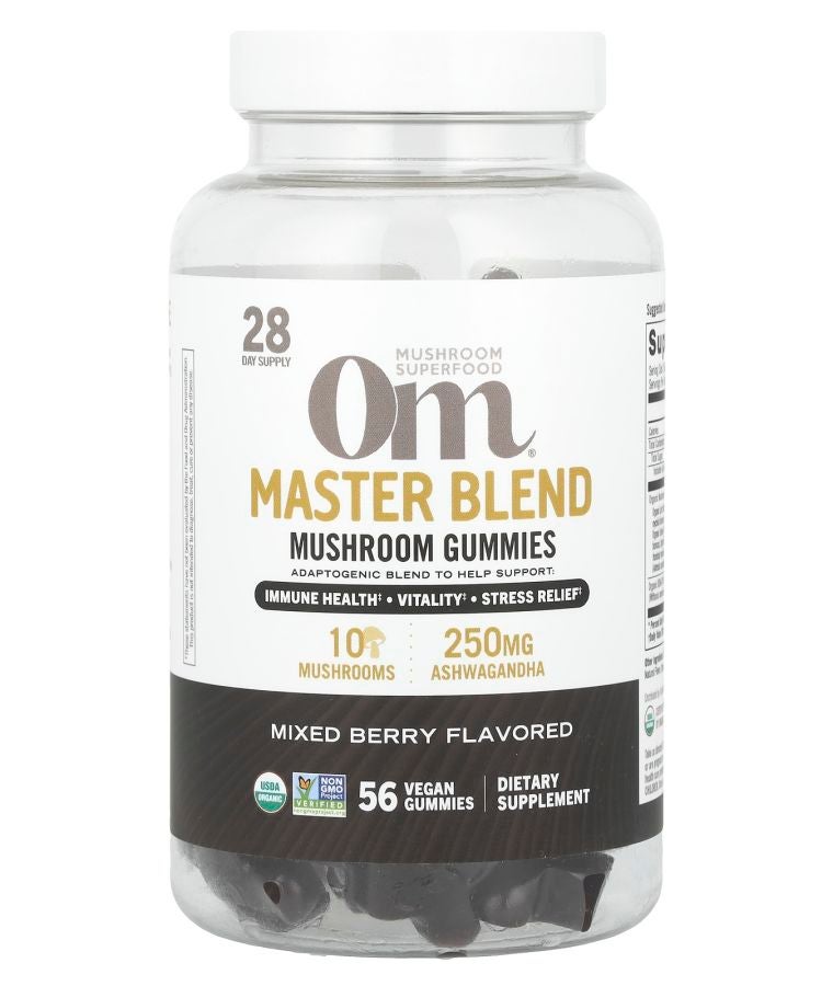 Master Blend Mushroom Gummies Mixed Berry 56 Vegan Gummies