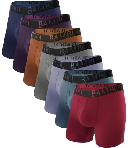 BAMBOO COOL Men's Ultra ComfortSoft Underwear, Moisture Wicking & Breathable No Ride Up Boxer Briefs with Fly, Multipack - Image 1