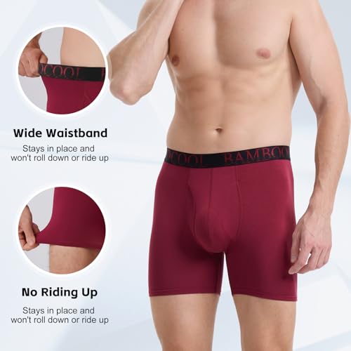 BAMBOO COOL Men's Ultra ComfortSoft Underwear, Moisture Wicking & Breathable No Ride Up Boxer Briefs with Fly, Multipack - Image 3