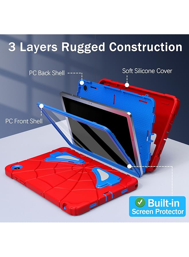 إيروريكس 1+1 جراب Galaxy Tab A9 Plus، جراب Samsung Galaxy Tab A9 Plus 11 للأطفال، جراب Samsung Tablet مع حامل واقي للشاشة، جراب Samsung Tab A9+ مقاس 11 بوصة، أحمر وأزرق - Image 2