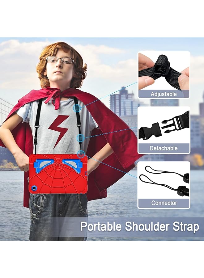 إيروريكس 1+1 جراب Galaxy Tab A9 Plus، جراب Samsung Galaxy Tab A9 Plus 11 للأطفال، جراب Samsung Tablet مع حامل واقي للشاشة، جراب Samsung Tab A9+ مقاس 11 بوصة، أحمر وأزرق - Image 5