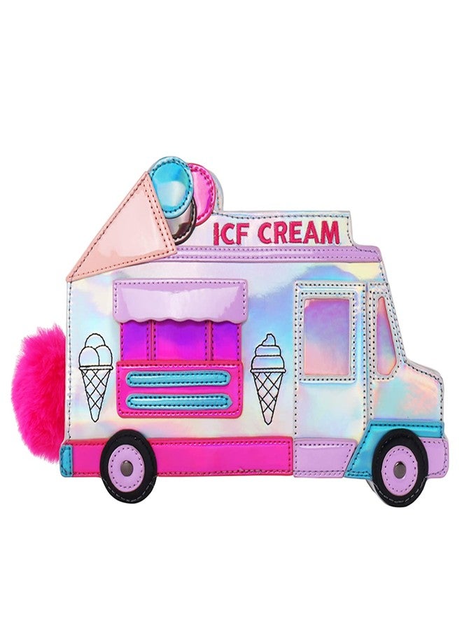 KUANG! Girls Cute Bus Taxi Shaped Chain Shoulder Bag Ice Cream Embroidered letter Women Crossbody Purse Handbags for Women - Image 1