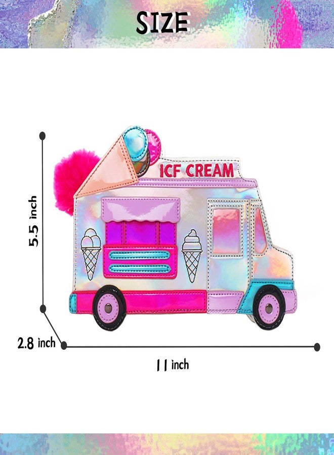 KUANG! Girls Cute Bus Taxi Shaped Chain Shoulder Bag Ice Cream Embroidered letter Women Crossbody Purse Handbags for Women - Image 5