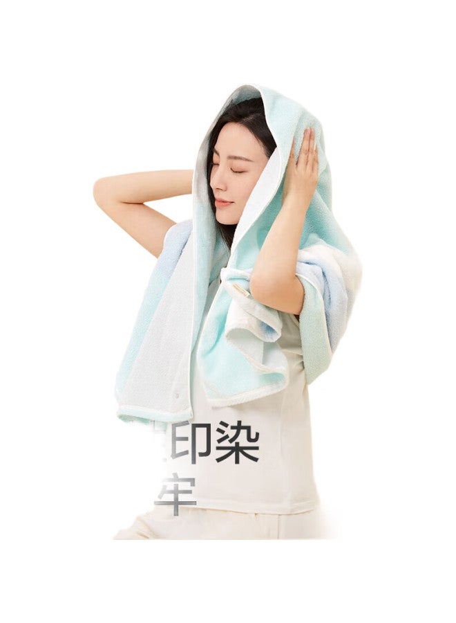 Purcotton Bath Towel, Long-Staple Cotton, Double-Sided Terry Cloth, Household Pure Cotton, Absorbent, Soft, Quick-Drying - Simple Blue 70Cm×140Cm - Image 2