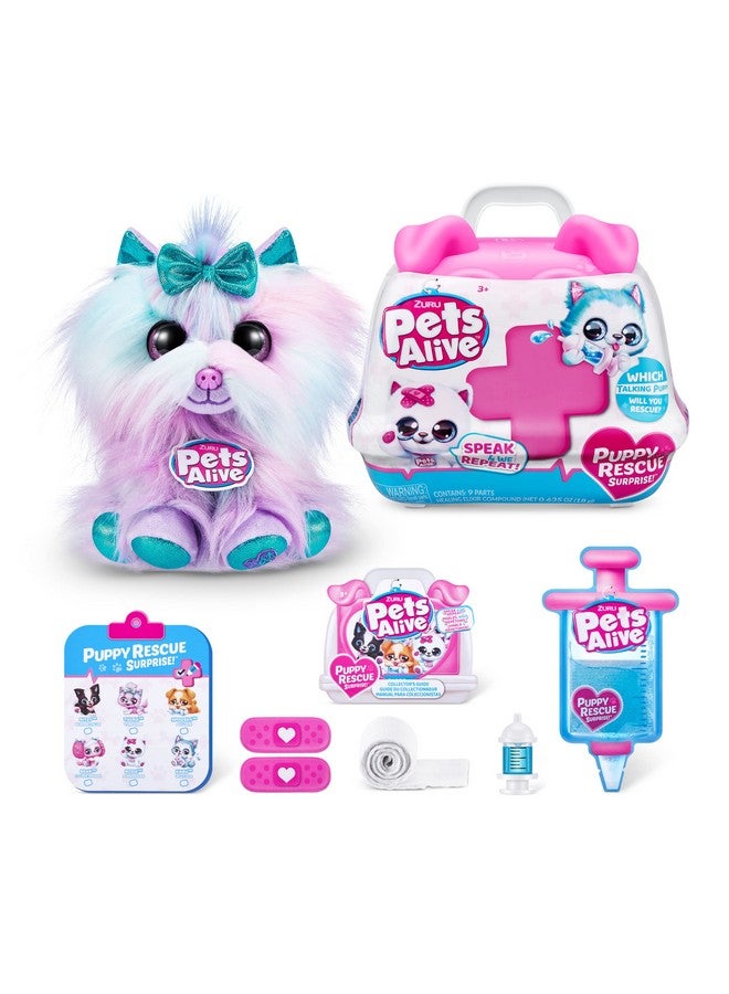 Pets Alive Pets Alive Pet Shop Surprise S3 Puppy Rescue (Yorkshire) by ZURU Surprise Puppy Plush, Ultra Soft Plushies, Compound Surprises Inside, Interactive Toy Pets, Electronic Speak and Repeat  - Image 1