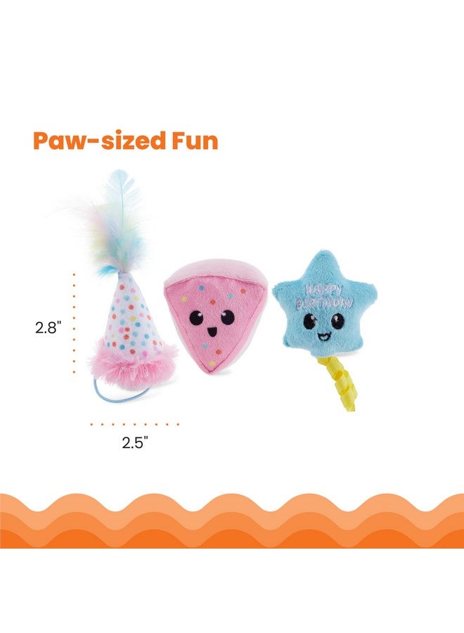 Catstages Happy Purrthday Birthday Themed Plush Catnip Blend Cat Toys, 3Pk, Multicolored - Image 5