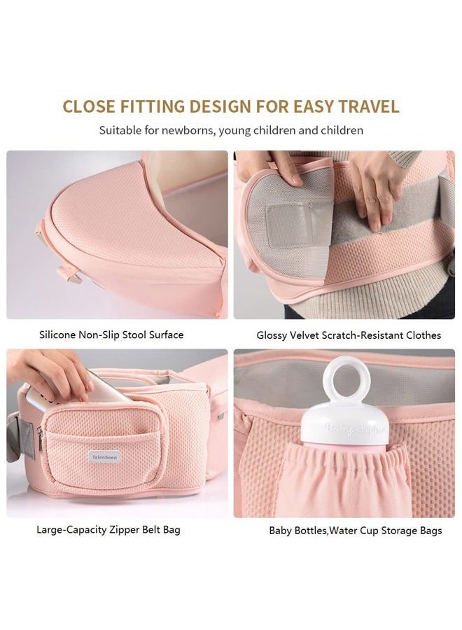 TALENBEEN Baby Carrier, 6-in-1 Baby Carrier Newborn to Toddler, Baby Carrier with Hip Seat Lumbar Support 7-41 lbs, Baby Soft Carrier for All Seasons & Positions, Adjustable Size for Shopping Hiking Travelling - Image 4