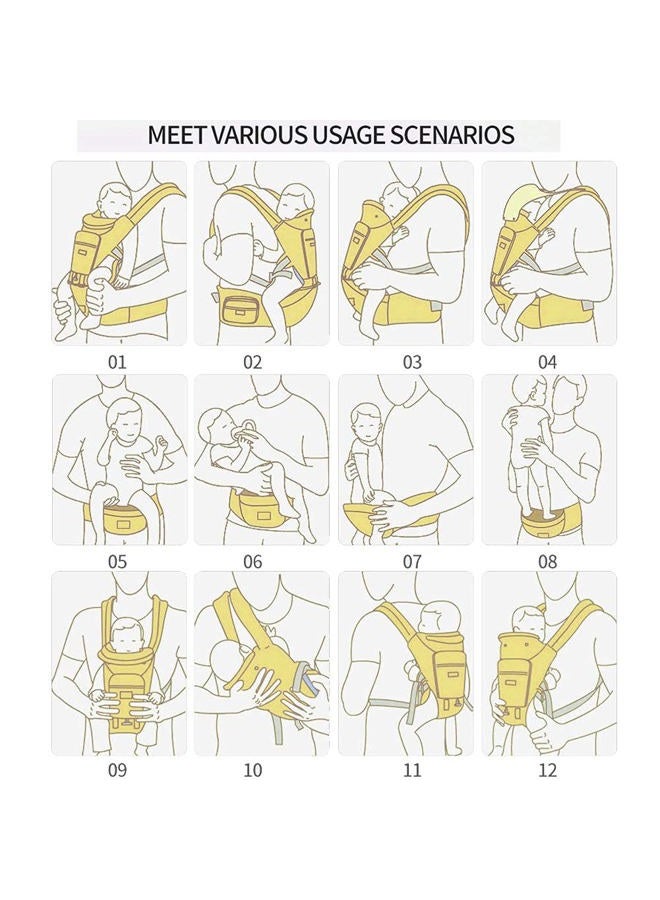 TALENBEEN Baby Carrier, 6-in-1 Baby Carrier Newborn to Toddler, Baby Carrier with Hip Seat Lumbar Support 7-41 lbs, Baby Soft Carrier for All Seasons & Positions, Adjustable Size for Shopping Hiking Travelling - Image 2