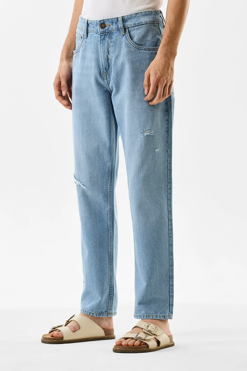 سنيتش Light Blue Solid Relaxed Casual Jeans