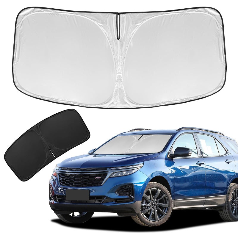 for Chevrolet Equinox 20182023 2024 2025 Sun Shade Sunshade Windshield Cover 4 Layers Front Window Shade Not for Chevy Equinox EV Sun Visor 240T Retractable Shade Blocks UV Rays Car Accessories