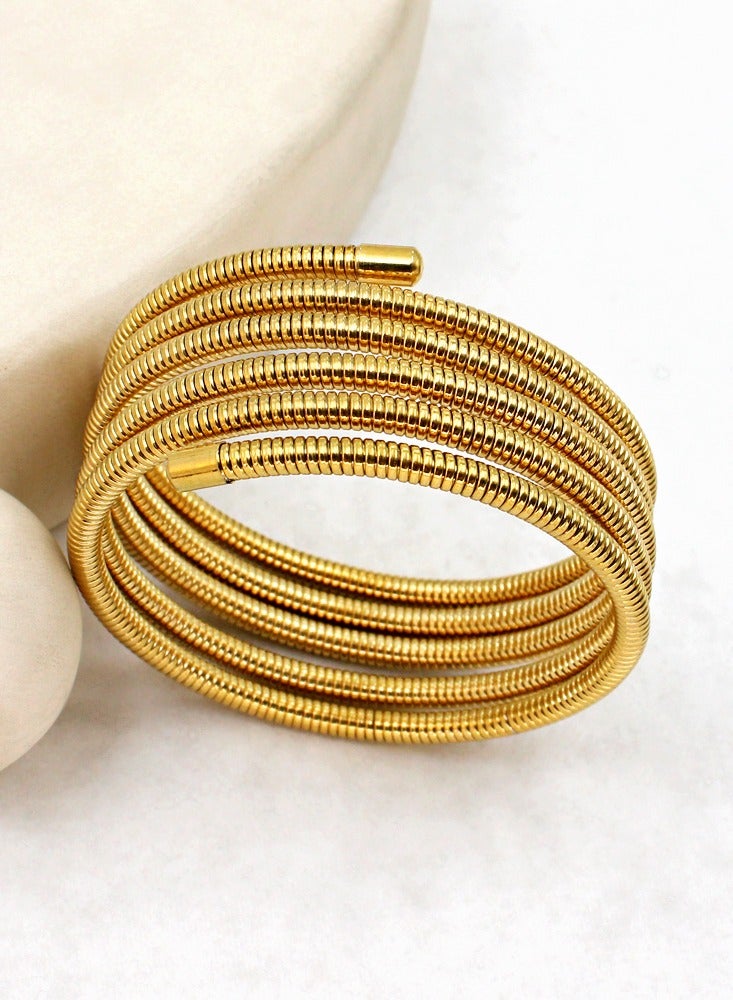 Titanium Steel Single Multi Loop Multi Layers Spring Wrap Bracelet Stretch Circle Vegetable Ring Bracelet Bracelet Jewelry Bracelet - Image 3