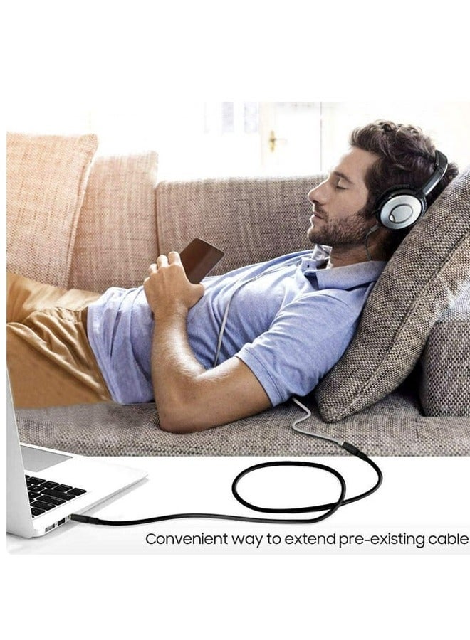 Taimi 8pices-Audio Extension Cable Jack Male to Female AUX Cable Audio Extender Cord for Computer Mobile Phones Amplifier Black 3m - Image 4