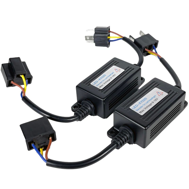 محول إضاءة SOCALLED H4 9003 LED محدث قوي لإلغاء تحذير رمز الخطأ من Canbus مع محول مضاد للوميض حزمة من 2