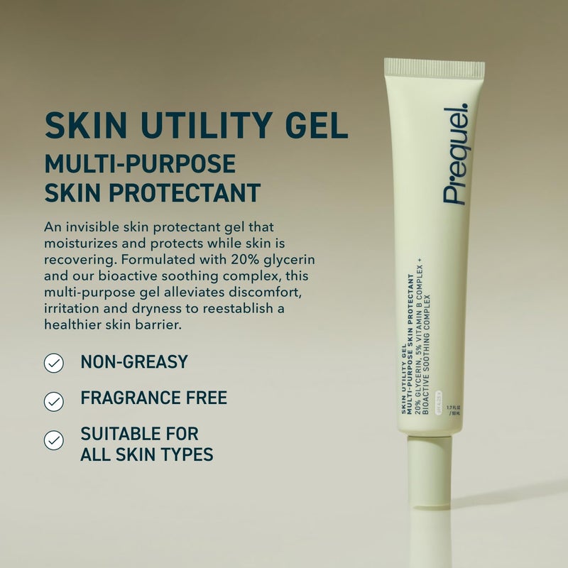Prequel Skin Utility Gel, Moisturizing Protectant. Lightweight Multi-Purpose Face and Body Cream for Dry Skin, Hand Cream for Cracked Hands. Soothing Barrier Support with 20% Glycerin - Image 2
