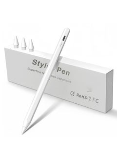 Arabest Stylus Pen for iPad W/Palm Rejection Tilt Sensitivity,13 Mins Fully Charged,MEKO Active Touch Screen Apple Pencil Compatible W/iPad 6/7/8/9/10,iPad Pro12.9&11",iPad Air3/4/5,iPad mini5/6(White+3Nibs)  - Image 1