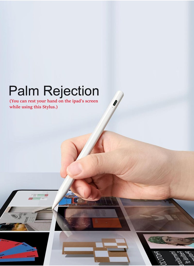 Arabest - Stylus Pen for iPad W/Palm Rejection Tilt Sensitivity,13 Mins Fully Charged,MEKO Active Touch Screen Apple Pencil Compatible W/iPad 6/7/8/9/10,iPad Pro12.9&11",iPad Air3/4/5,iPad mini5/6(White+3Nibs) - Image 1