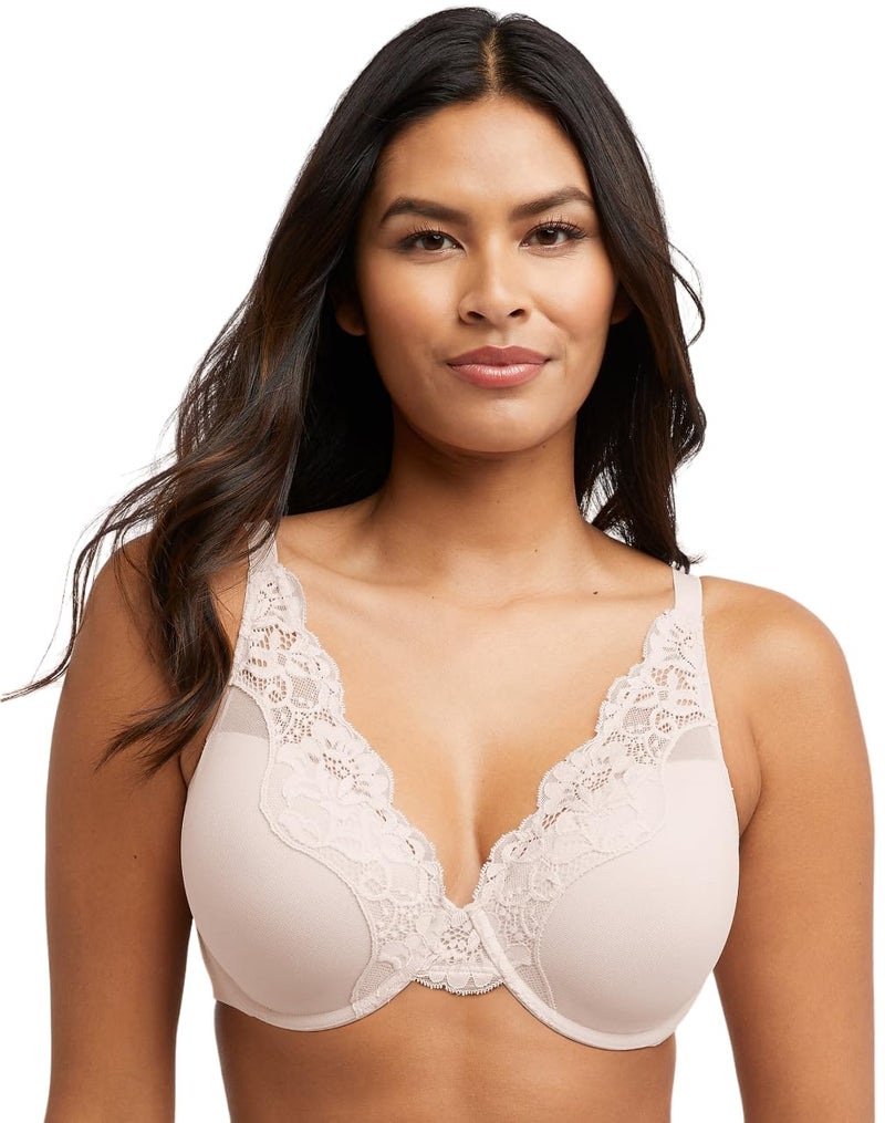 Bali Women's One Smooth U Lace Underwire Bra, Comfort Stretch Full-Coverage Convertible Bra Sandshell - Image 1