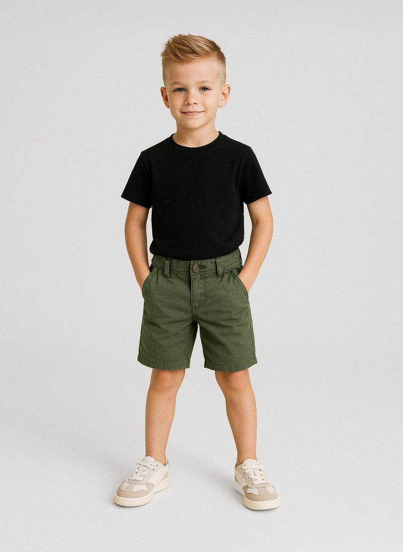 MINOTI Boys' Chino Shorts with Adjustable Waist - Image 1