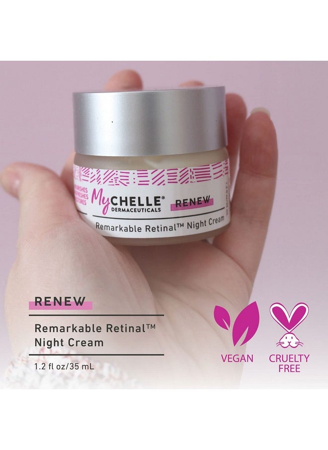 MyChelle Dermaceuticals - Remarkable Retinal Night Cream Nutrientrich Moisturizer With Vitamin A Retinaldehyde For All Skin Types, Cruelty Free, Vegan, White, 1.2 Fl Oz - Image 1