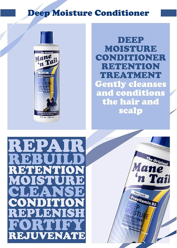 Mane 'n Tail شامبو مان و تيل لعلاج الاحتفاظ بالرطوبة العميقة بروفيتامين B5 يرطب ويطيل 355 مل عبوة من 1 - Image 5