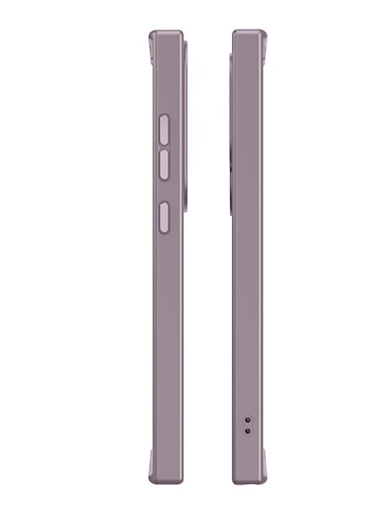 Techie جراب NY Fashionable شفاف مقاوم للصدمات من البولي كربونات الصلب مع MagSafe مغناطيسي، غطاء خلفي معدني كروم مرتفع للكاميرا لهاتف Samsung Galaxy S24 Ultra 2024 - أرجواني فاتح - Image 5