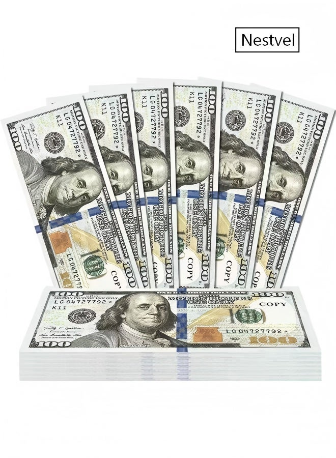 Nestvel $100 Prop Money, Play Money for Kids Education Learning,Board Games, Teaching，Parties，Movie, TV and Videos - Image 1