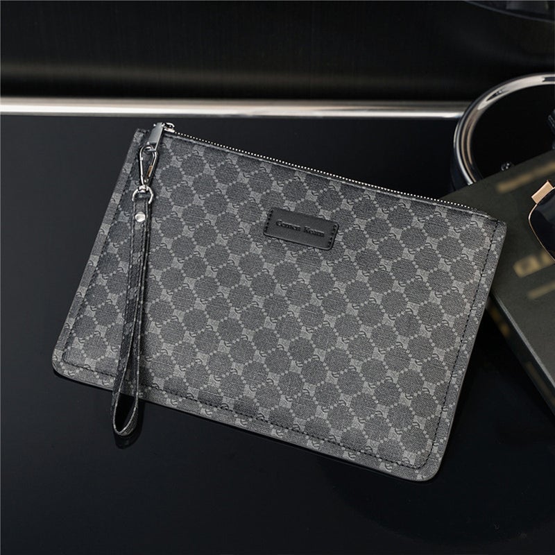 New Style Simple Plaid Trendy Men'S Hand Bag Fashionable Men'S Wrist Bag Ipad Handbag Mobile Phone Bag Casual Men'S Bag - Image 3