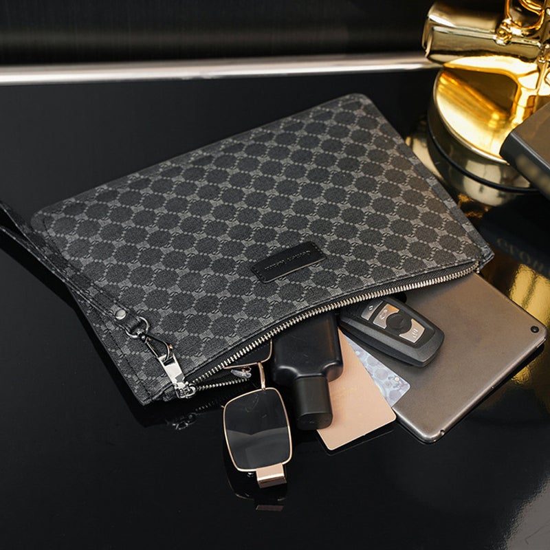 New Style Simple Plaid Trendy Men'S Hand Bag Fashionable Men'S Wrist Bag Ipad Handbag Mobile Phone Bag Casual Men'S Bag - Image 5